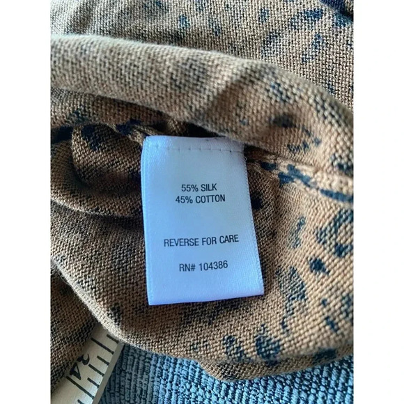 Garnet Hill Leopard Print Silk & Cotton oversized top  Size - M - Picture 4 of 6